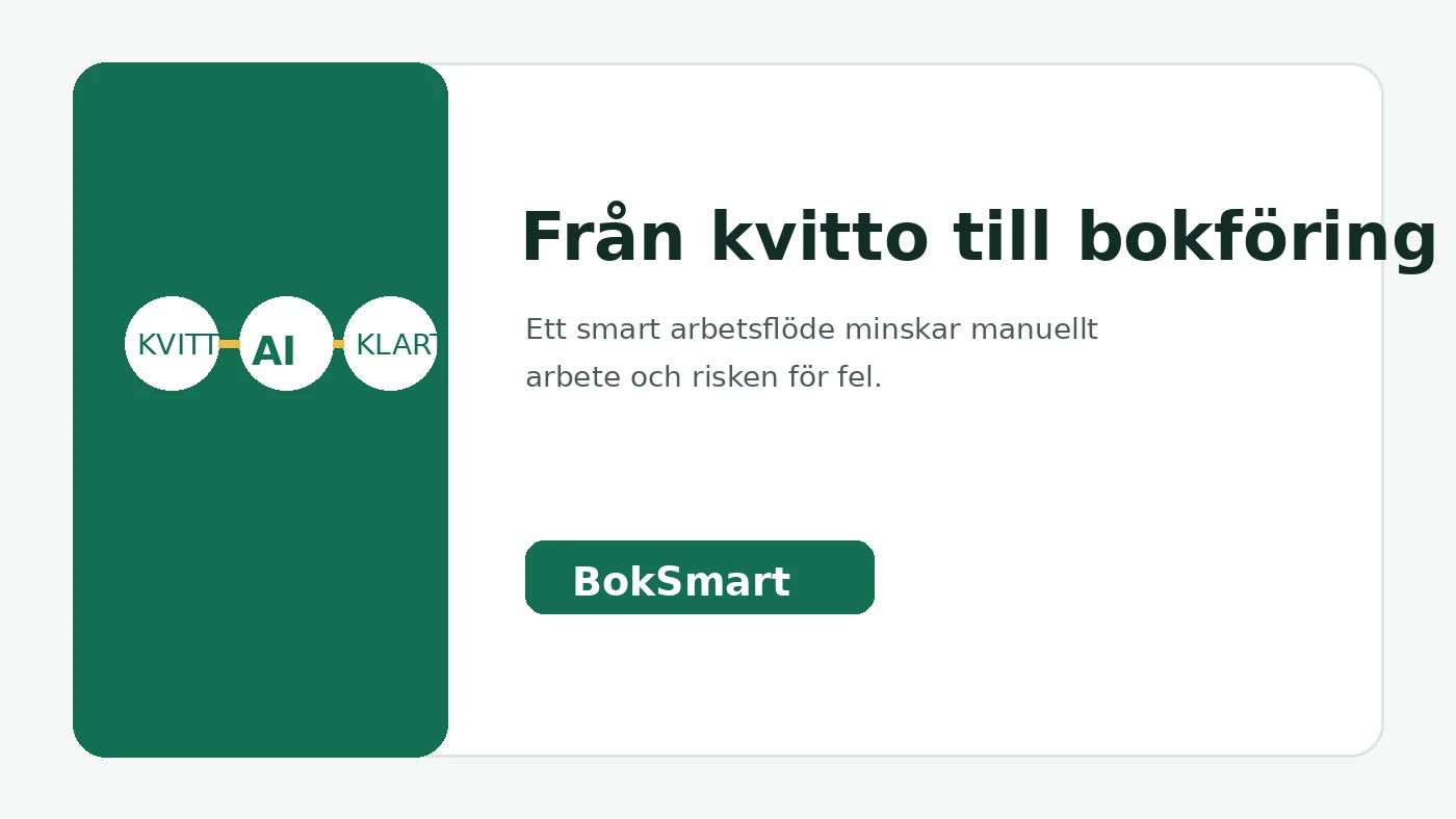 AI-arbetsflöde från kvitto till bokföring